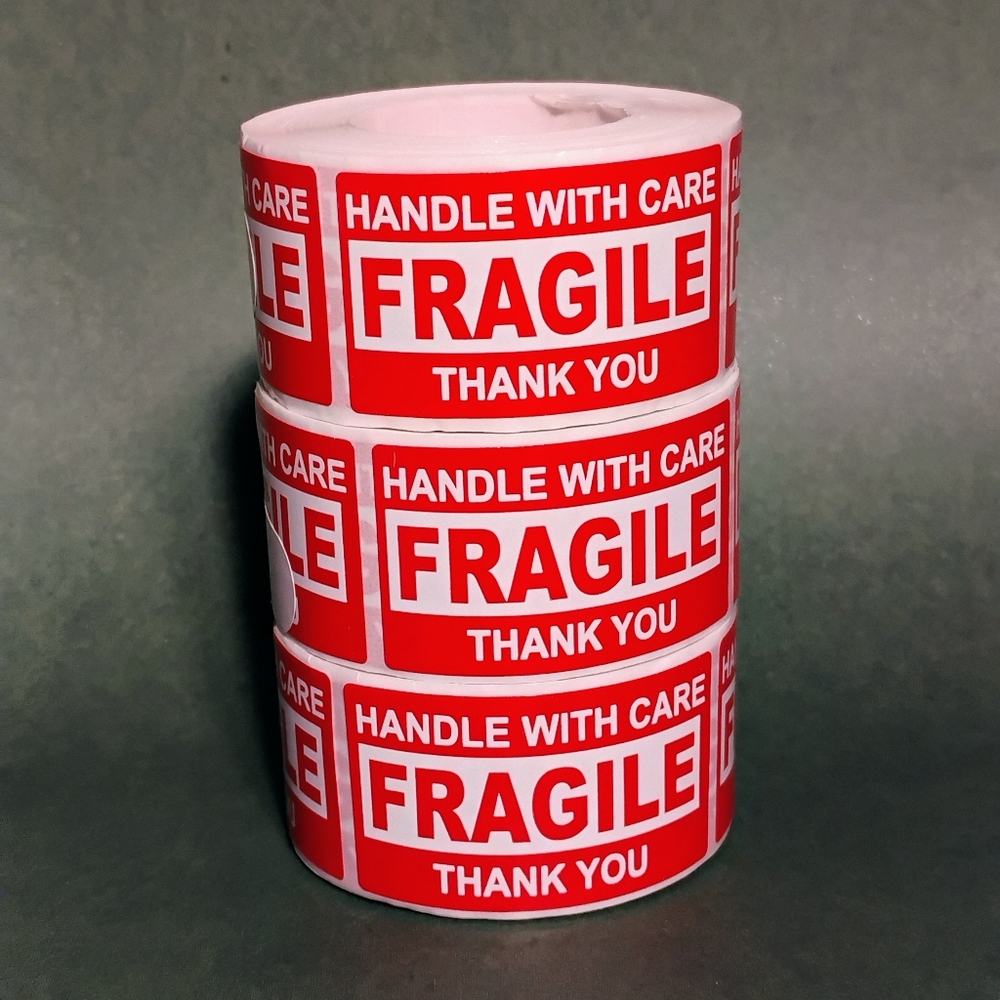 250 FRAGILE handle with care stickers - Picture 2 of 4